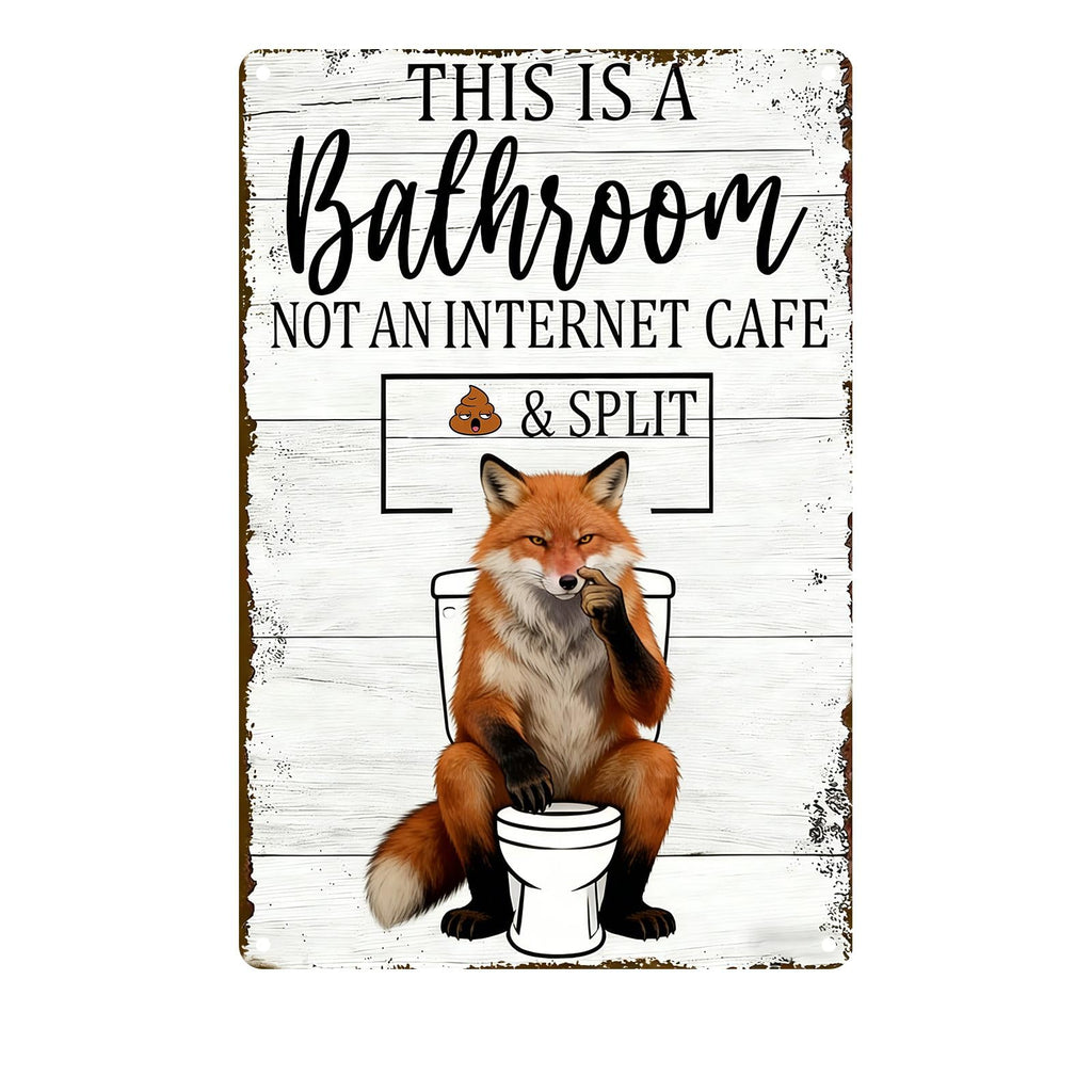 Funny Chicken Metal Tin Sign Bathroom Decor This Is A Bathroom Not An Internet Cafe Signs Retro Posters for Home Restroom Toilet Washroom 8x12inch