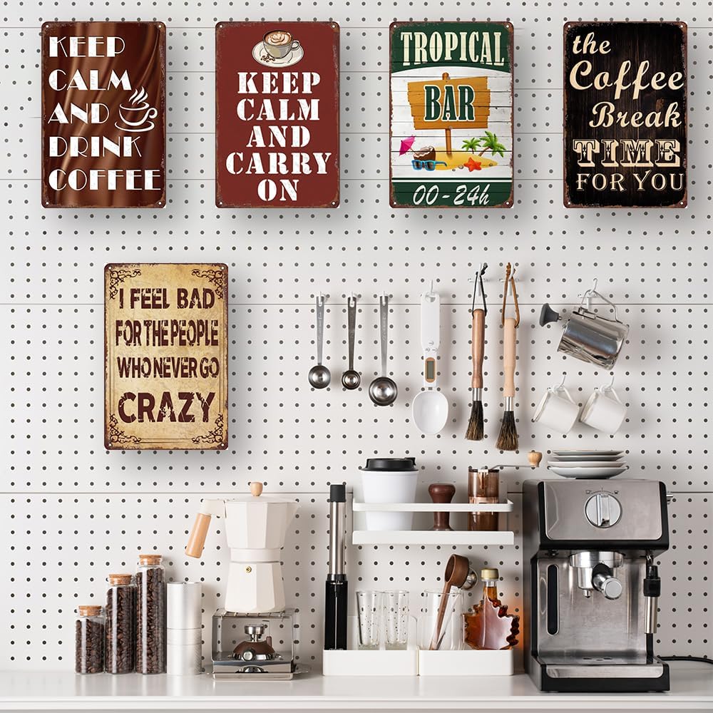 Garage Tools Tin Sign Wall Decor - 12x8 Inch Tin Vintage Industrial Wall Art for Garage, Auto Repair Shop, Workshop, Man Cave Decor Gift for Mechanics