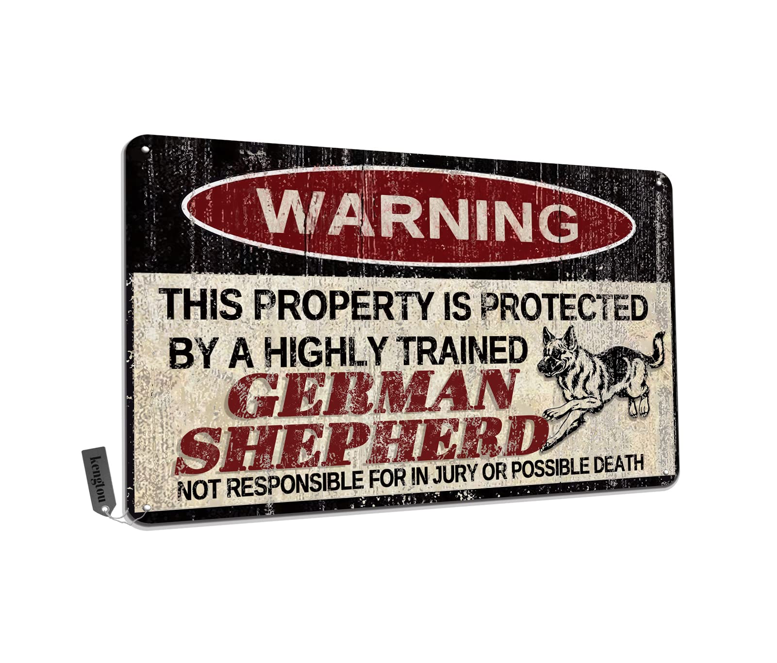 Chickens Tin Sign, Funny Metal Sign, Vintage Wall Decor 12x8 Inch - Warning This Property Protected by Chickens