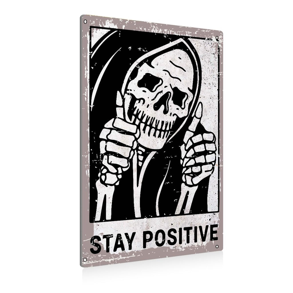 BEASTZHENG Funny Gothic Bathroom Home Decor Metal Tin Sign: Funny "Are You Pooping?" Bathroom Wall Art Decor Sign for Skull Lovers 8 X 12 Inches