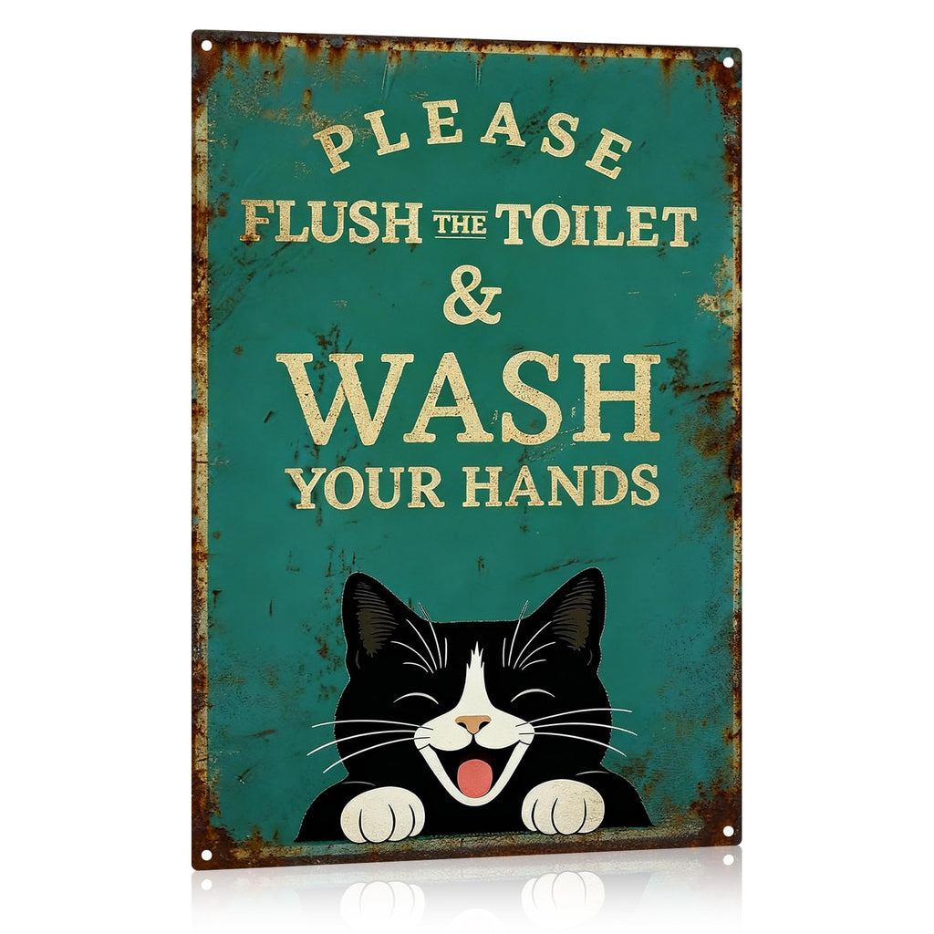 Madewell Living Funny Highland Cow Metal Tin Sign, Are You Pooping, Rustic Farmhouse Wall Decor for Bathroom, Western Bathroom Art with Humorous Quote, 8x12 Inch