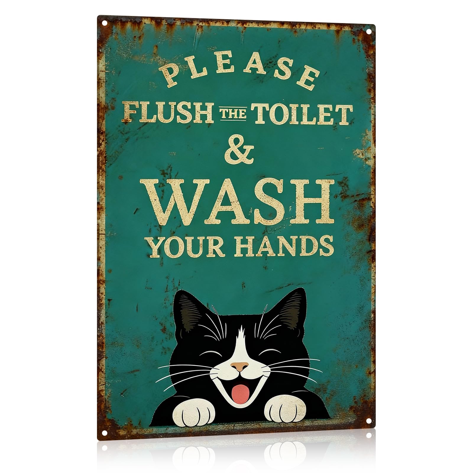 Madewell Living Funny Highland Cow Metal Tin Sign, Are You Pooping, Rustic Farmhouse Wall Decor for Bathroom, Western Bathroom Art with Humorous Quote, 8x12 Inch