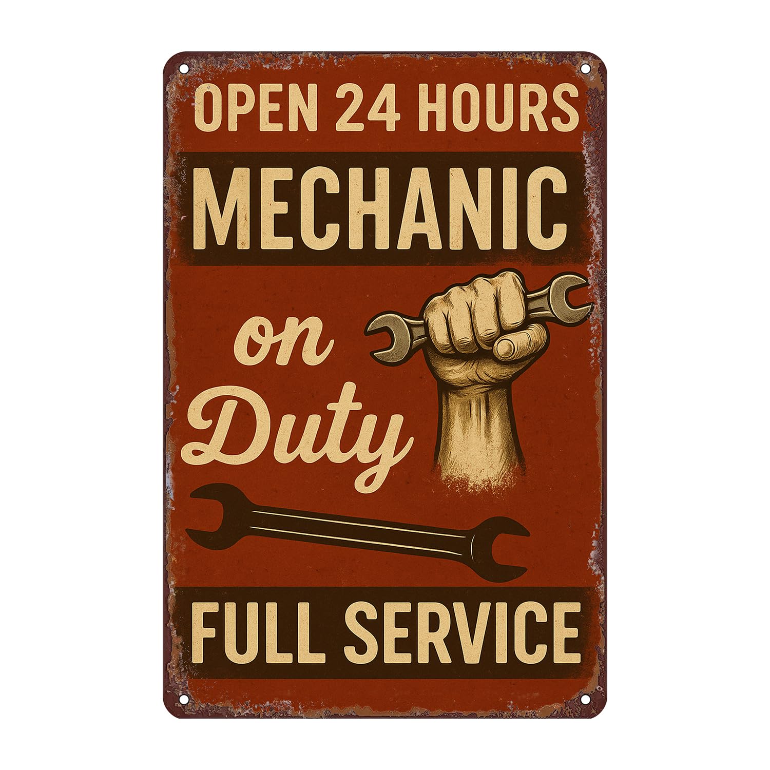 Garage Tools Tin Sign Wall Decor - 12x8 Inch Tin Vintage Industrial Wall Art for Garage, Auto Repair Shop, Workshop, Man Cave Decor Gift for Mechanics