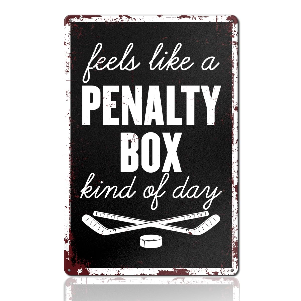 Hockey Gifts for Boys 8-12 Hocky Metal Sign Room Decor Vintage "Caution Hockey Player's Room" Tin Sign for Boys Room and Bedroom Man Cave Wall Art Sports Decor 8x12 Inch