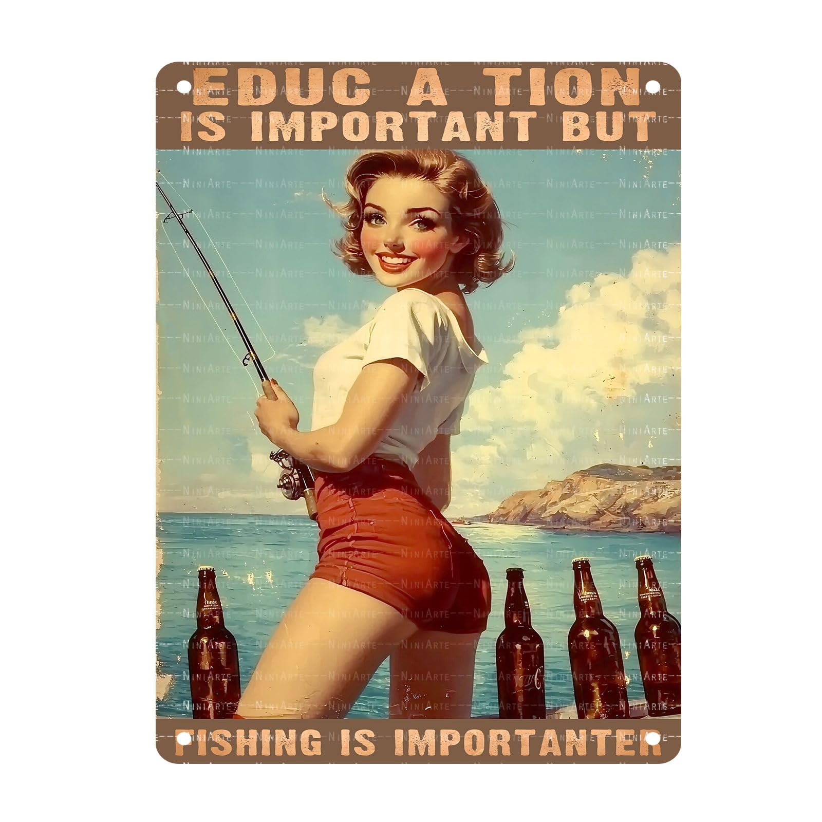 Funny Turtle Bathroom Vintage Tin Sign Turtle Metal Sign Beach Bathroom Wall Decor 8X12Inch