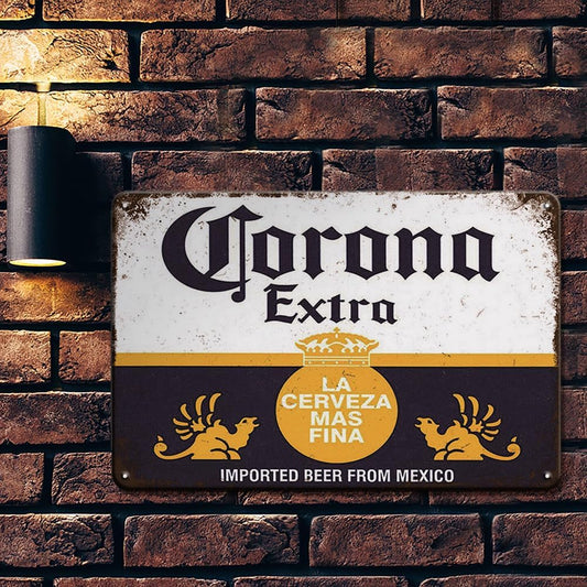 Bar Signs, Beer Signs for Man Cave, Corona Beer Signs Garage Decor Bar Decorations, 8x12 Inches Coors Light Beer Poster Metal Signs Bar Wall Decor Bar Decor for Pub Home House Coffee