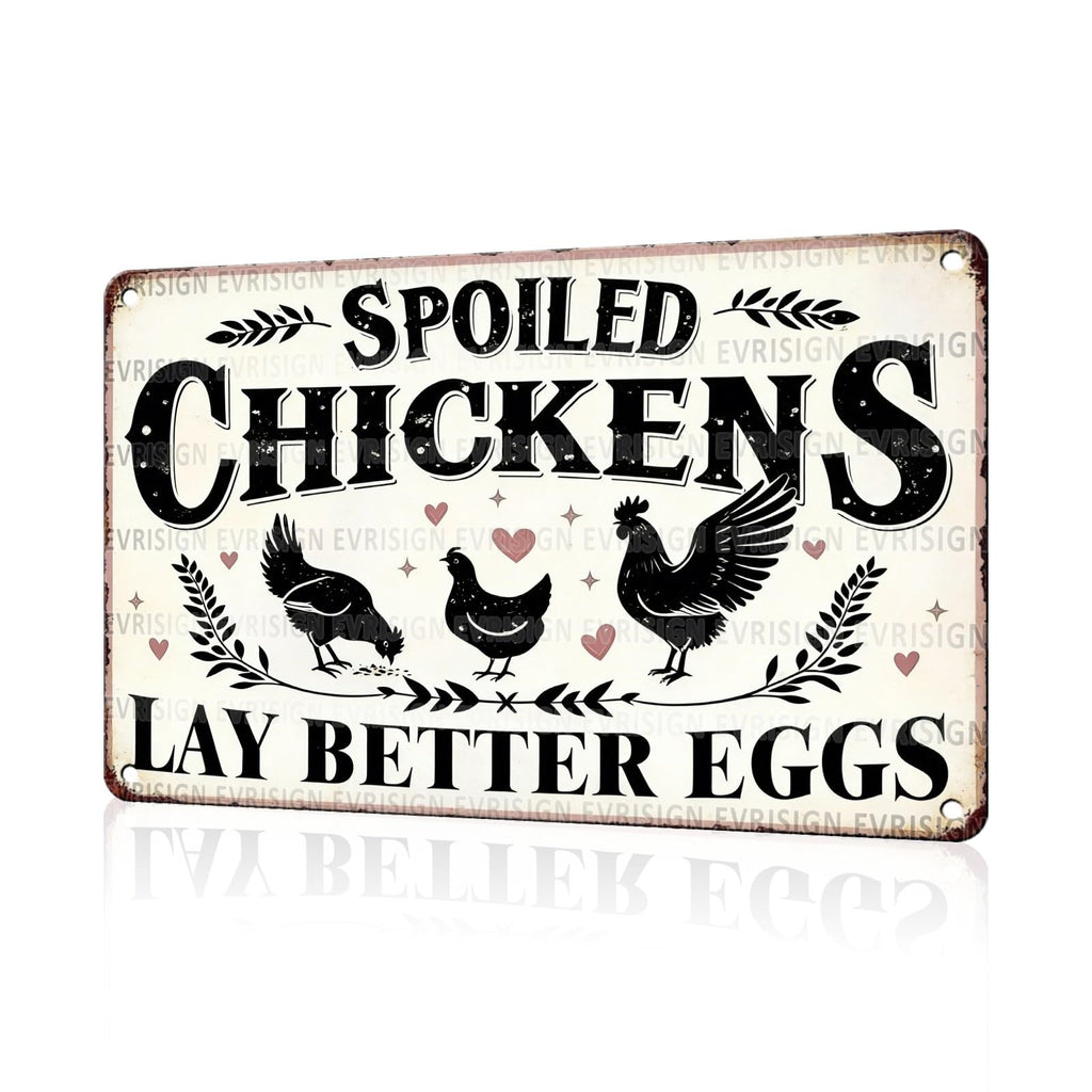 Funny Chicken Faith & Farmhouse Gifts Just A Girl Who Loves Jesus&Chickens Vintage Tin Sign for Farm Kitchen Garden or Cottage Wall 8x12Inch