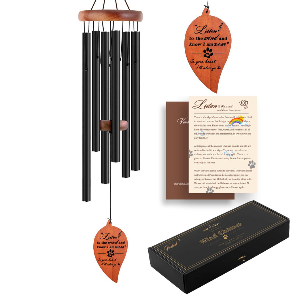Dog Memorial Gifts, 28" Pet Memorial Wind Chimes, Loss of Dog Sympathy Gift, Pet Loss Passing Away Remembrance Bereavement Gift