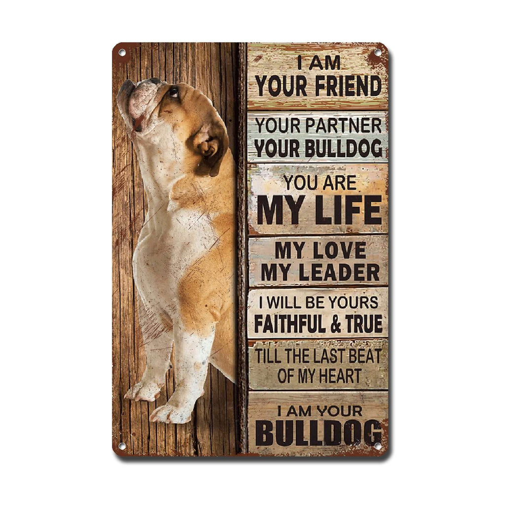 Lygond Metal Sign Tin Sign Vintage Wall Art I Am Your Friend Gift for Boxer Lovers Dog Lovers Vintage Wall Art Prints Restroom Tin Sign for Pub 8×12 Inches