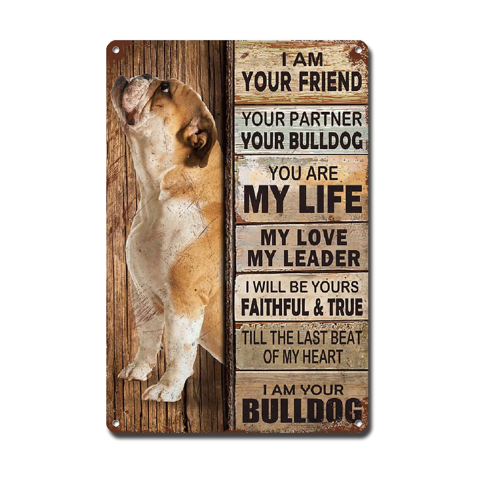 Lygond Metal Sign Tin Sign Vintage Wall Art I Am Your Friend Gift for Boxer Lovers Dog Lovers Vintage Wall Art Prints Restroom Tin Sign for Pub 8×12 Inches