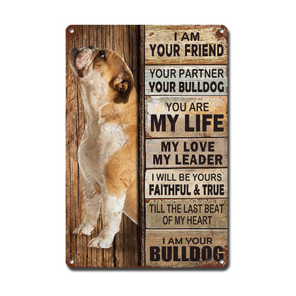 Lygond Metal Sign Tin Sign Vintage Wall Art I Am Your Friend Gift for Boxer Lovers Dog Lovers Vintage Wall Art Prints Restroom Tin Sign for Pub 8×12 Inches