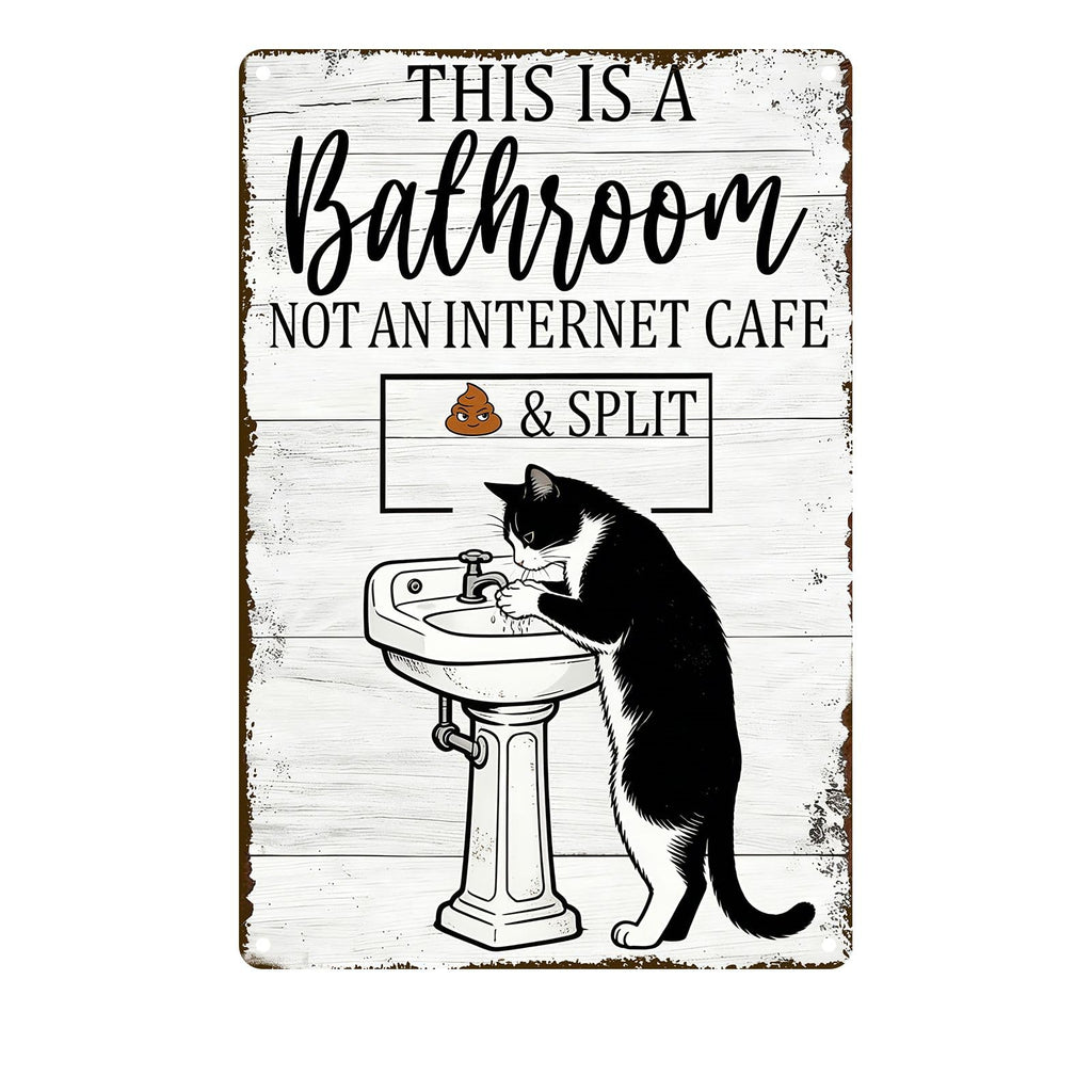 Funny Chicken Metal Tin Sign Bathroom Decor This Is A Bathroom Not An Internet Cafe Signs Retro Posters for Home Restroom Toilet Washroom 8x12inch