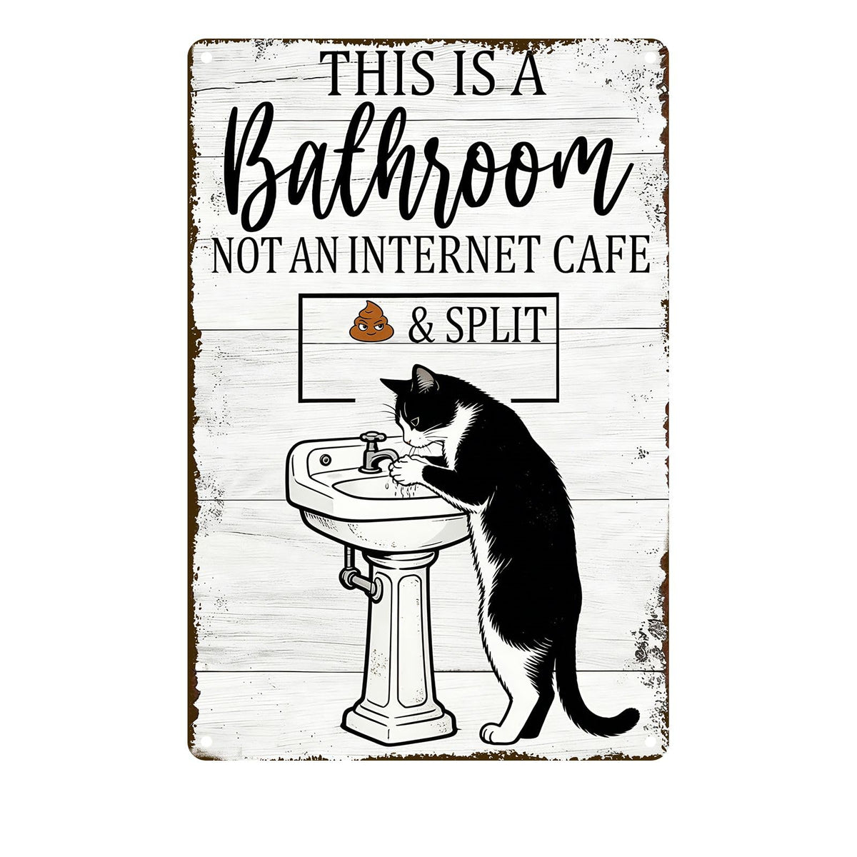 Funny Chicken Metal Tin Sign Bathroom Decor This Is A Bathroom Not An Internet Cafe Signs Retro Posters for Home Restroom Toilet Washroom 8x12inch
