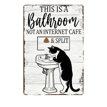 Funny Chicken Metal Tin Sign Bathroom Decor This Is A Bathroom Not An Internet Cafe Signs Retro Posters for Home Restroom Toilet Washroom 8x12inch