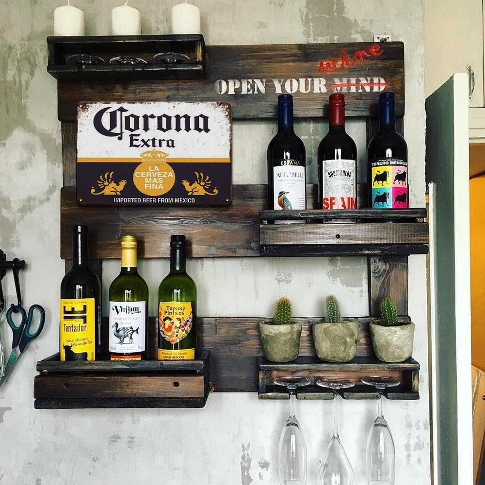 Bar Signs, Beer Signs for Man Cave, Corona Beer Signs Garage Decor Bar Decorations, 8x12 Inches Coors Light Beer Poster Metal Signs Bar Wall Decor Bar Decor for Pub Home House Coffee