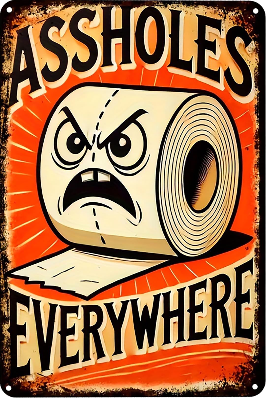 Vintage Funny Toilet Tin Sign,Retro Bathroom Metal Sign,Humorous Restroom Poster,Wall Art Decor for WC Bathroom Washroom Bar Cafe Garage Gifts 8x12 Inches(YES OR NO)