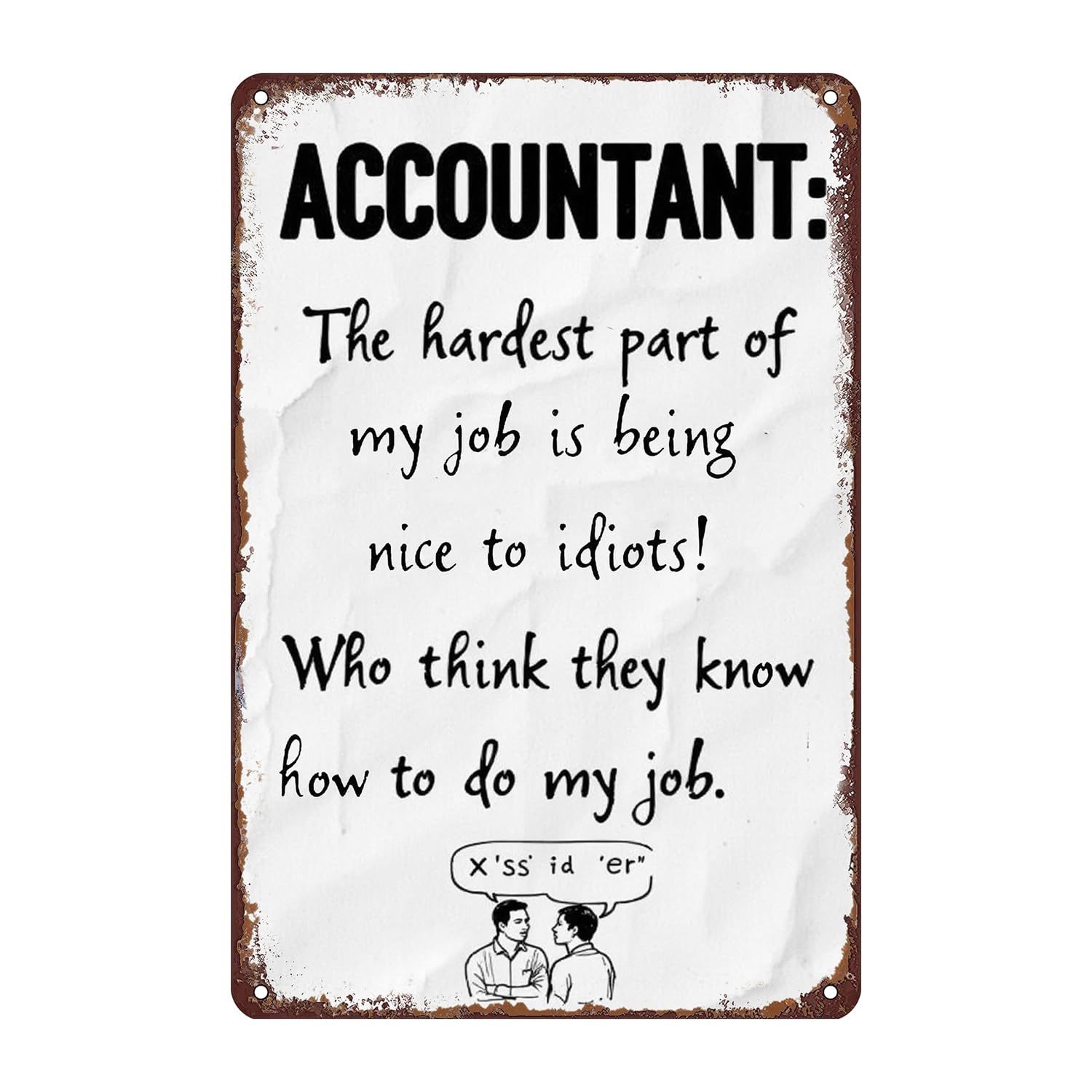 Funny Accountant Cat Tin Sign Wall Decor - 12x8 Inch Metal Vintage Humor Wall Art for Office, Study Room, Workspace, Finance Lovers Gift for Accountants