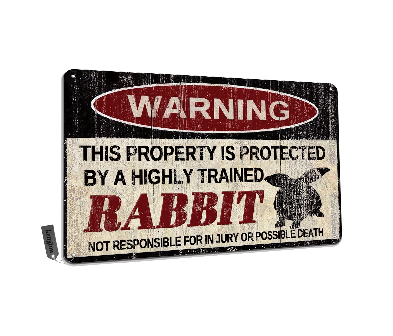 Chickens Tin Sign, Funny Metal Sign, Vintage Wall Decor 12x8 Inch - Warning This Property Protected by Chickens