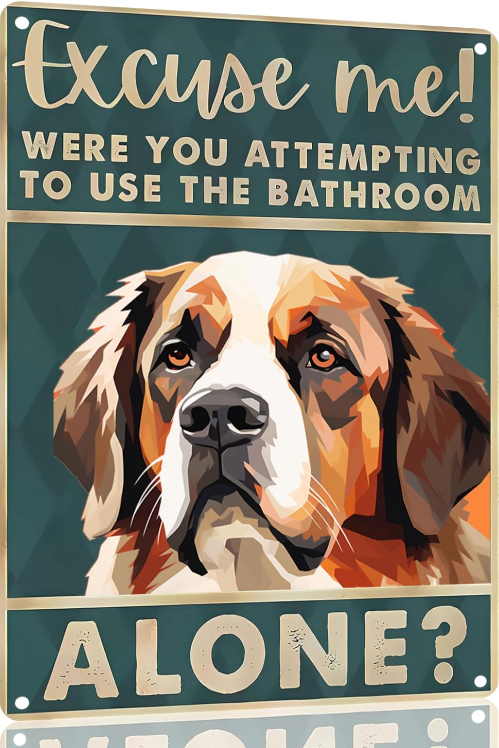 Boston Terrier Dog 12x8 inch excuse me were you attempting to use the bathroom alone - Dog Metal Poster Dog Lover Gift Art Funny Dogs Wall Art Decoration Retro Metal Tin Sign(1492)