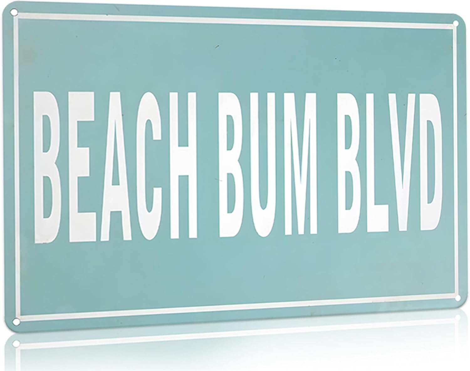 Vintage Summer Beach Sign Beach Bum Blvd Tin Sign for Lake House Coastal Beachy Room Cottage Cabin Deck Decor 12 X 8 Inch (3113)