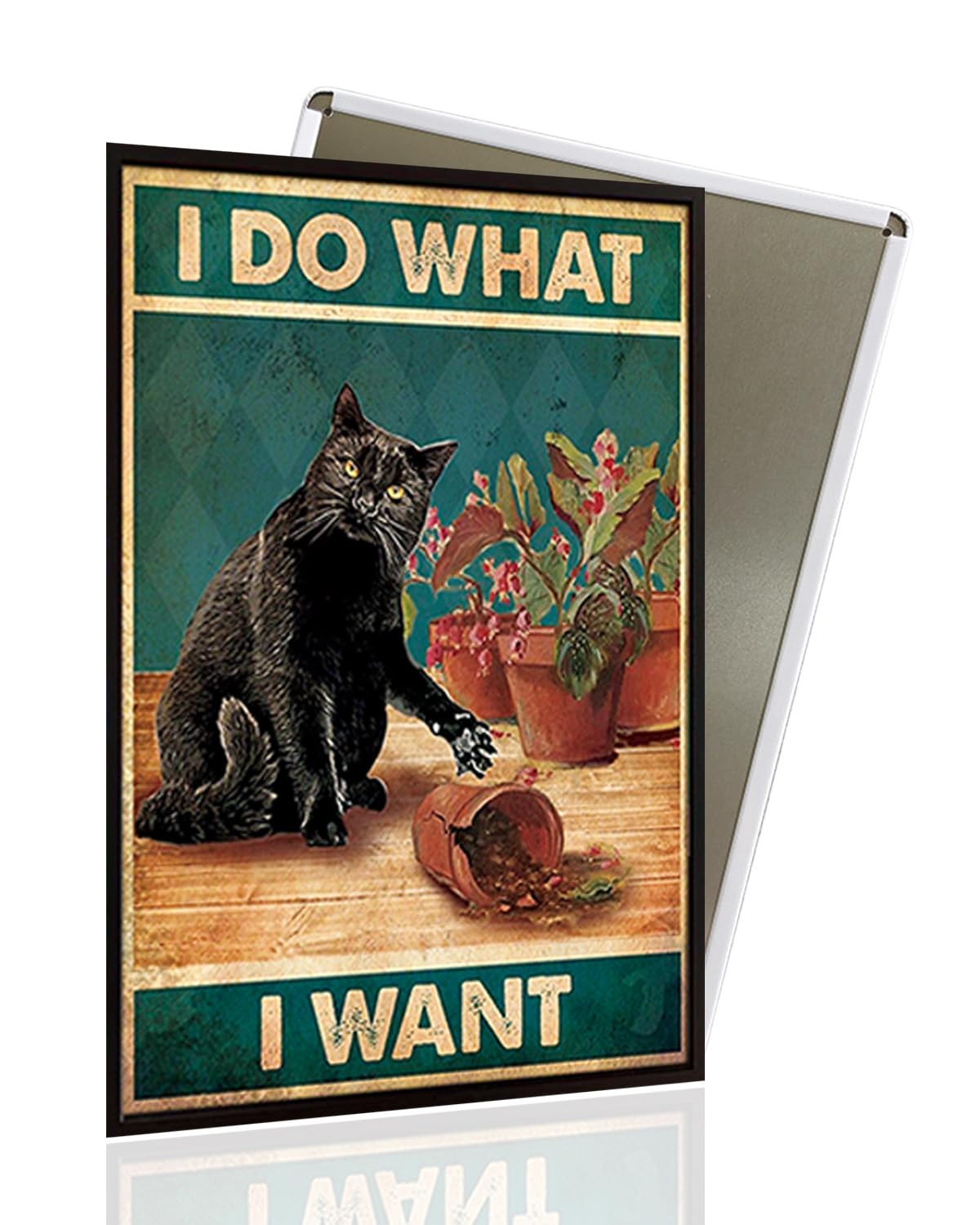 Vintage Black Cat Metal Sign, That's What I Do I Bake And I Know Things Funny Cat Sign Wall Decor for Bedroom Bathroom Retro Metal Tin Sign, Metal Cat Sign Home Decor For Cat Lovers 8x12â€³