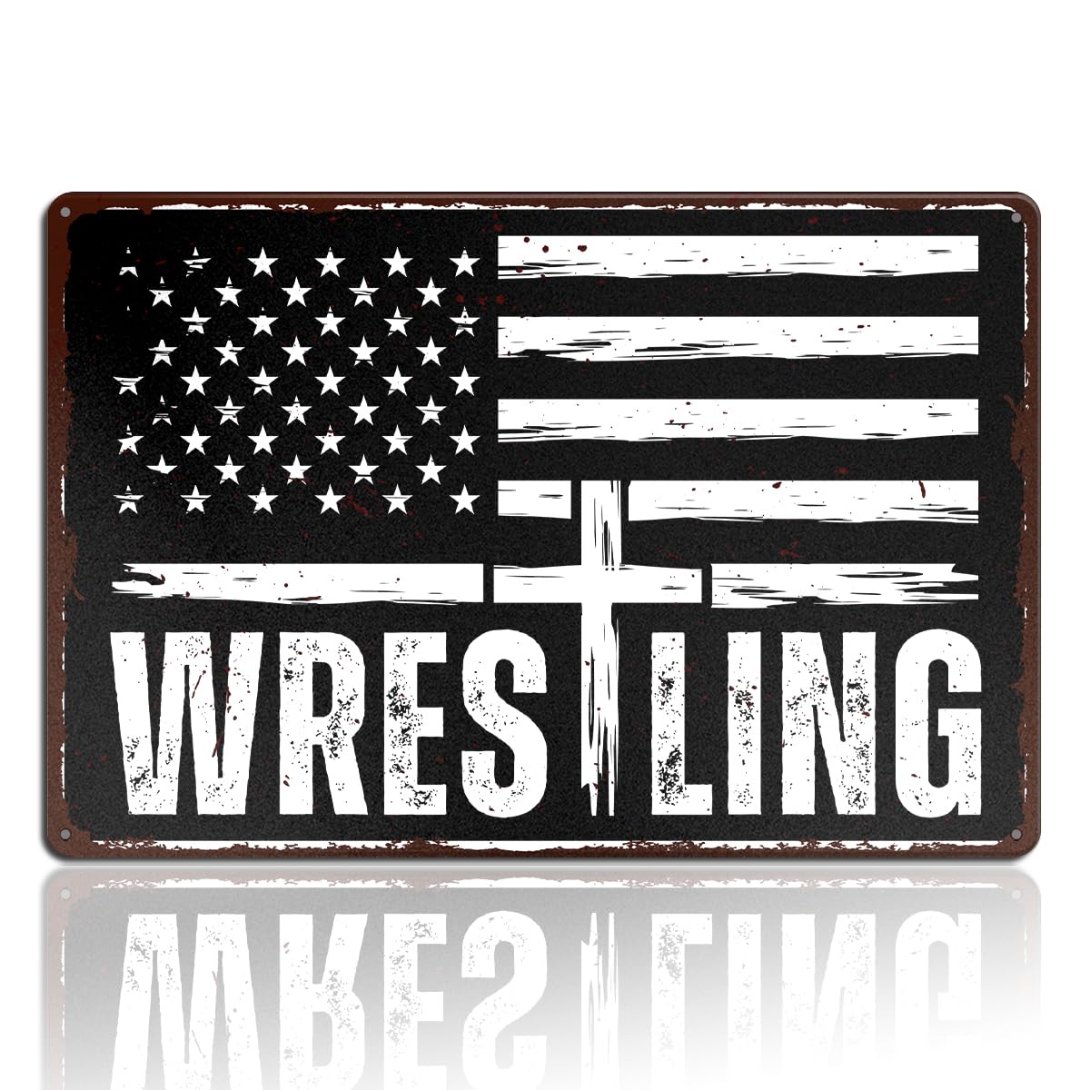 Wrestling Gifts, Vintage Wrestling Metal Tin Sign for Home Bedroom Room Man Cave Garage Wall Decor 8x12 Inch