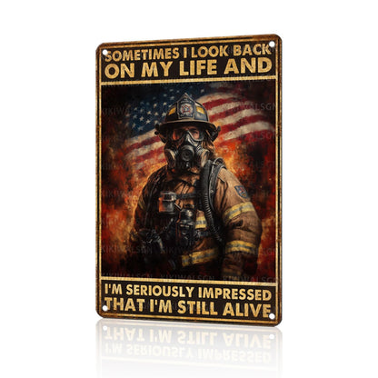 Motorcycle Metal Signs Riders Men Metal Decor Sometimes I Look Back On My Life and I'm Seriously Tin Signs Inspirational Wall Decor For Home Garage Man Cave Cafe Bar Pub 12 * 8 In