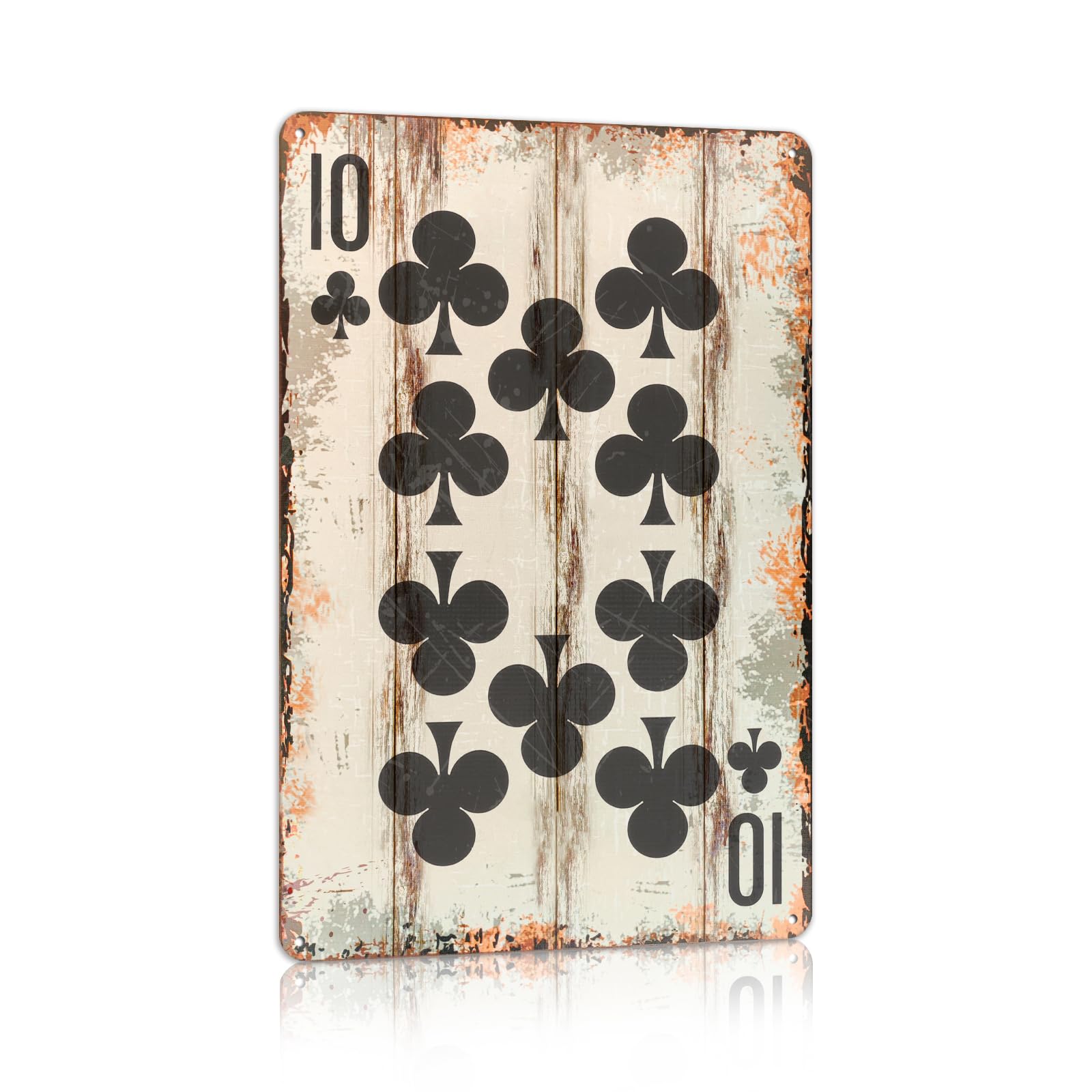 Vintage Poker Metal Sign Red Joker Tin Sign Playing Card Wall Sign Man Cave Home Wall Decor 12 x 8 Inch