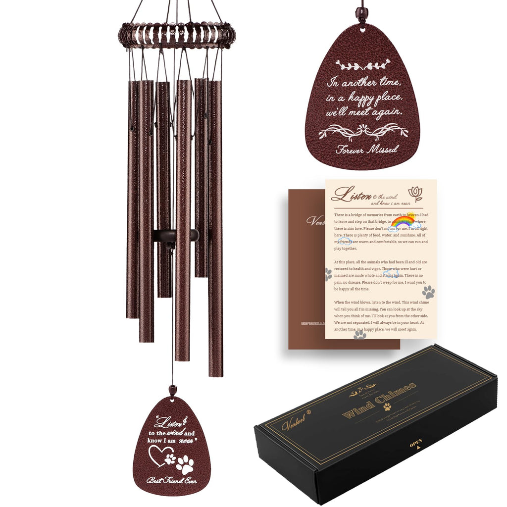 Dog Memorial Gifts, 28" Pet Memorial Wind Chimes, Loss of Dog Sympathy Gift, Pet Loss Passing Away Remembrance Bereavement Gift