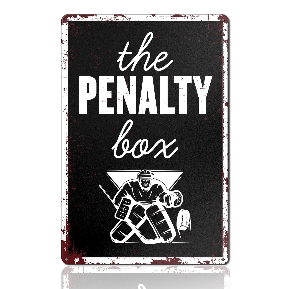Hockey Gifts for Boys 8-12 Hocky Metal Sign Room Decor Vintage "Caution Hockey Player's Room" Tin Sign for Boys Room and Bedroom Man Cave Wall Art Sports Decor 8x12 Inch