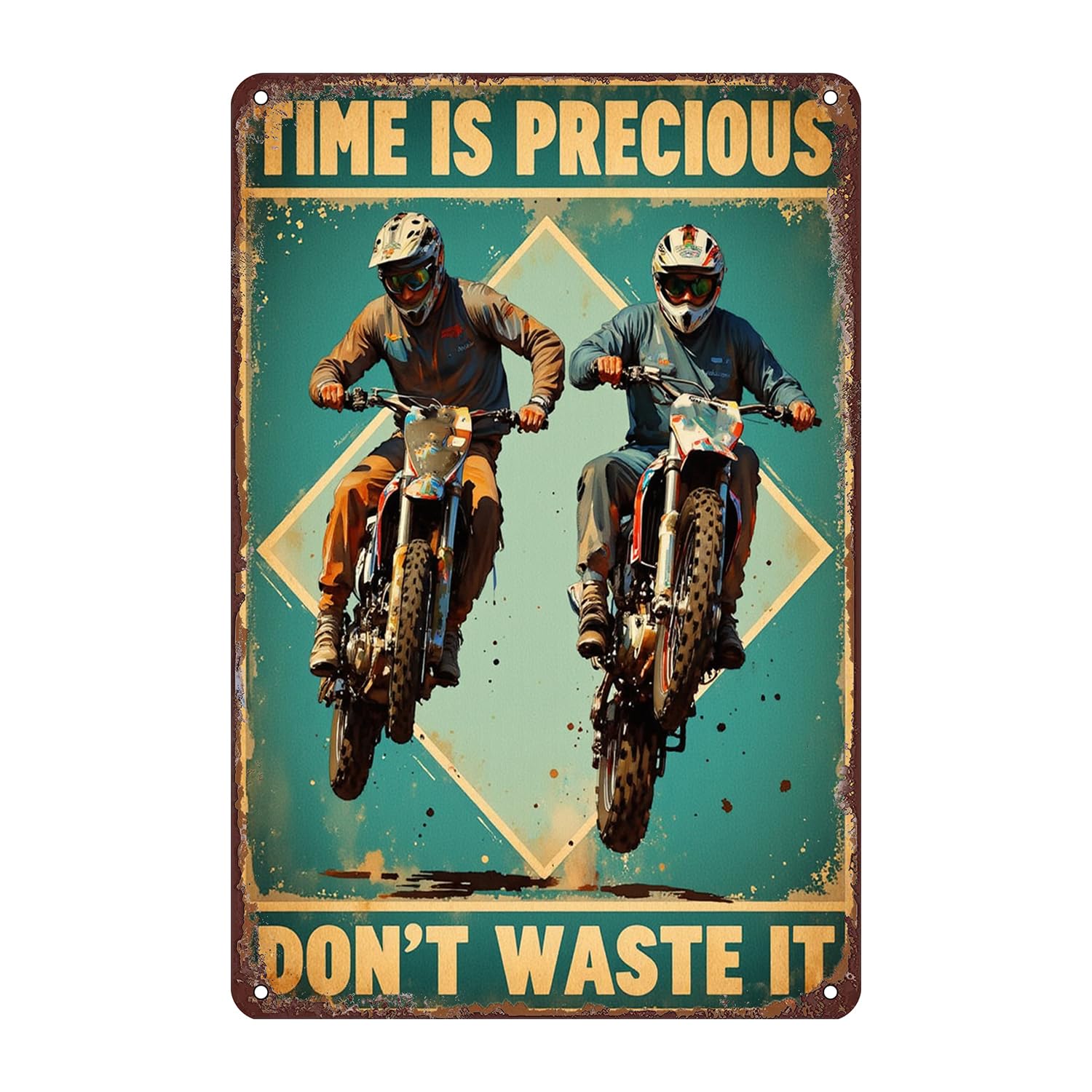 Motorcycle Parking Only Tin Sign Wall Decor - 12x8 Inch Tin Metal Retro Style Wall Art for Garage, Workshop, Bar, Biker Gift for Motorcycle Enthusiasts