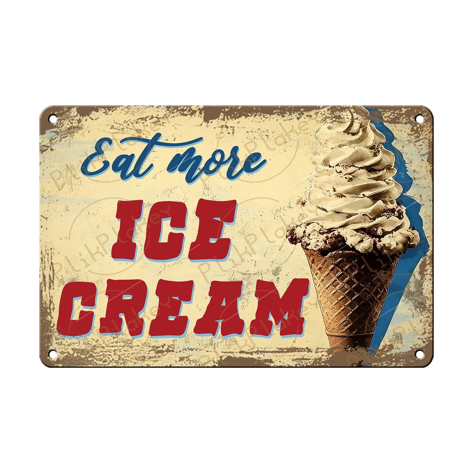 Vintage Metal Tin Sign Ice Cream Retro Sweet Food Diner Wall Decor Kitchen Cafe Bar Club Home Kids Room Living Room Dessert Store Hotel Poster 12x8 Inch