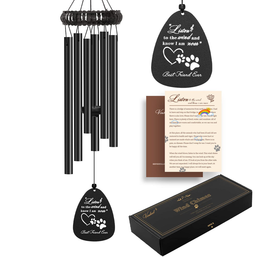 Dog Memorial Gifts, 28" Pet Memorial Wind Chimes, Loss of Dog Sympathy Gift, Pet Loss Passing Away Remembrance Bereavement Gift