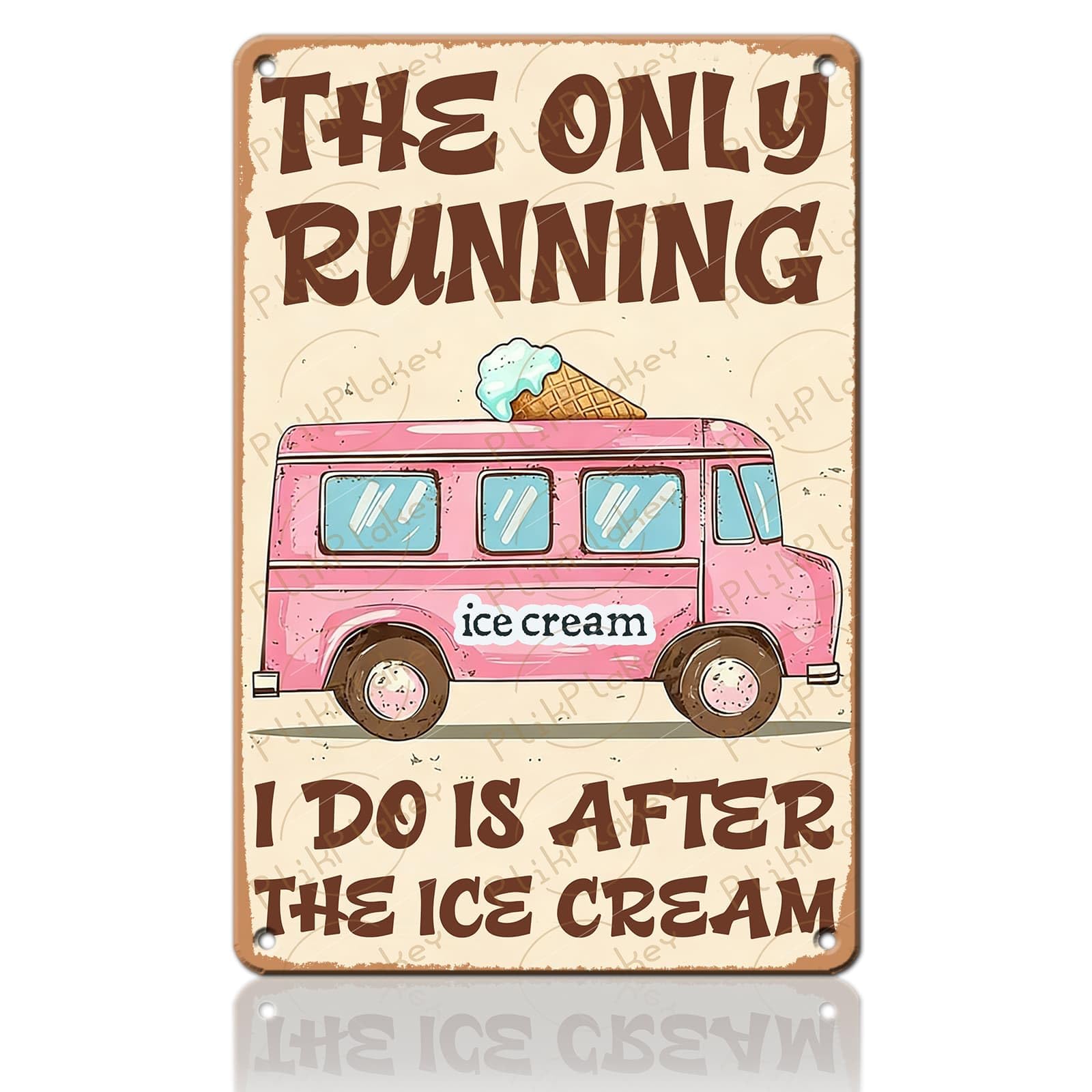 Vintage Metal Tin Sign Ice Cream Retro Sweet Food Diner Wall Decor Kitchen Cafe Bar Club Home Kids Room Living Room Dessert Store Hotel Poster 12x8 Inch