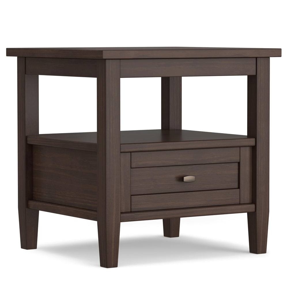 SIMPLIHOME Warm Shaker Solid Wood 20 inch Wide Rectangle Transitional End Side Table in Light Golden Brown for the Living Room and Bedroom