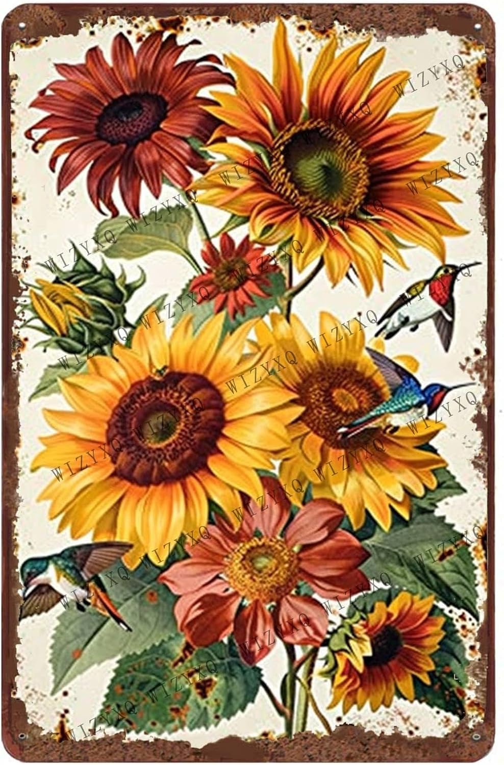 Metal Signs Wildflower Vintage Metal Tin Sign for Home Office Kitchen Bar Cafe Garden Wall Decor 12x8 Inch