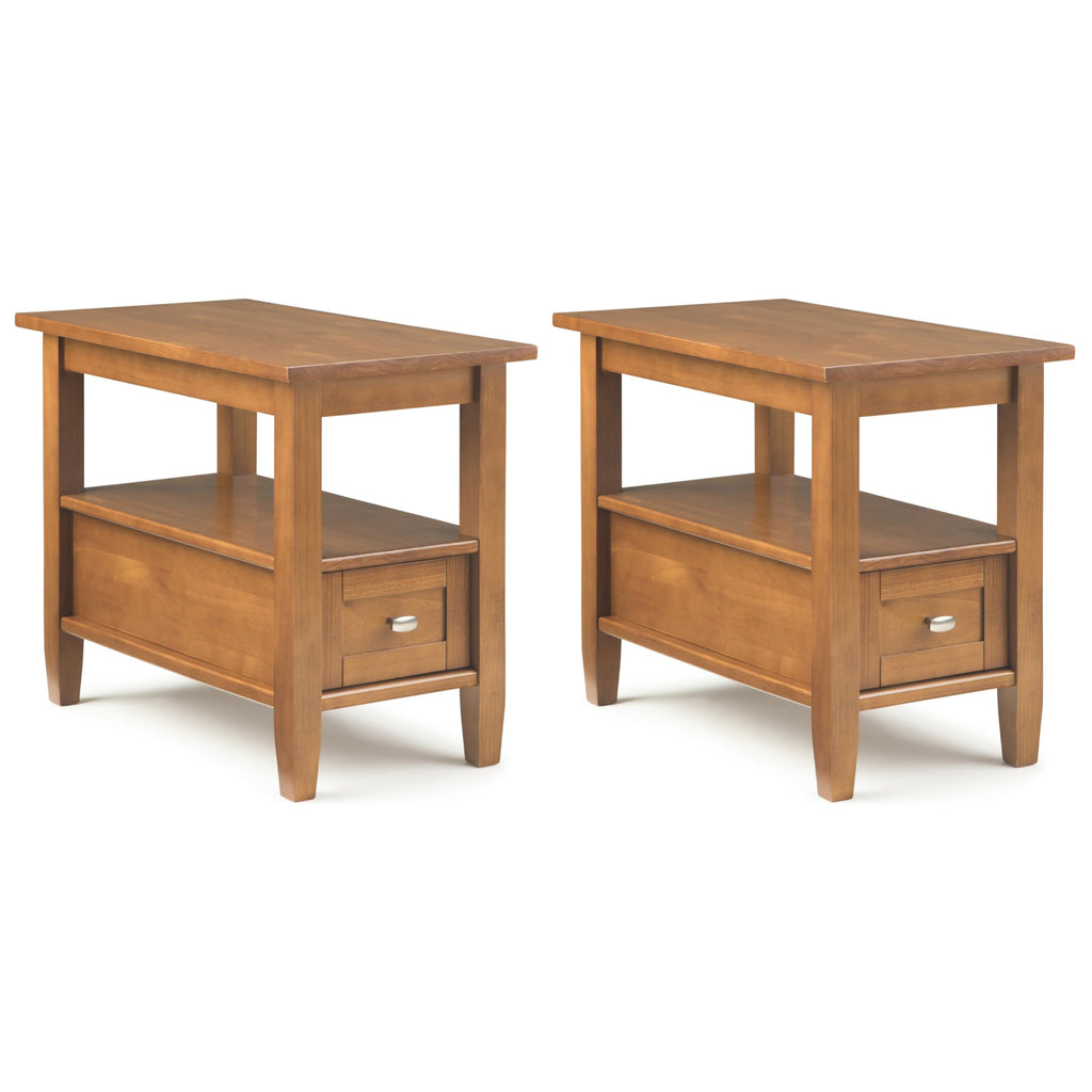 SIMPLIHOME Warm Shaker Solid Wood 20 inch Wide Rectangle Transitional End Side Table in Light Golden Brown for the Living Room and Bedroom