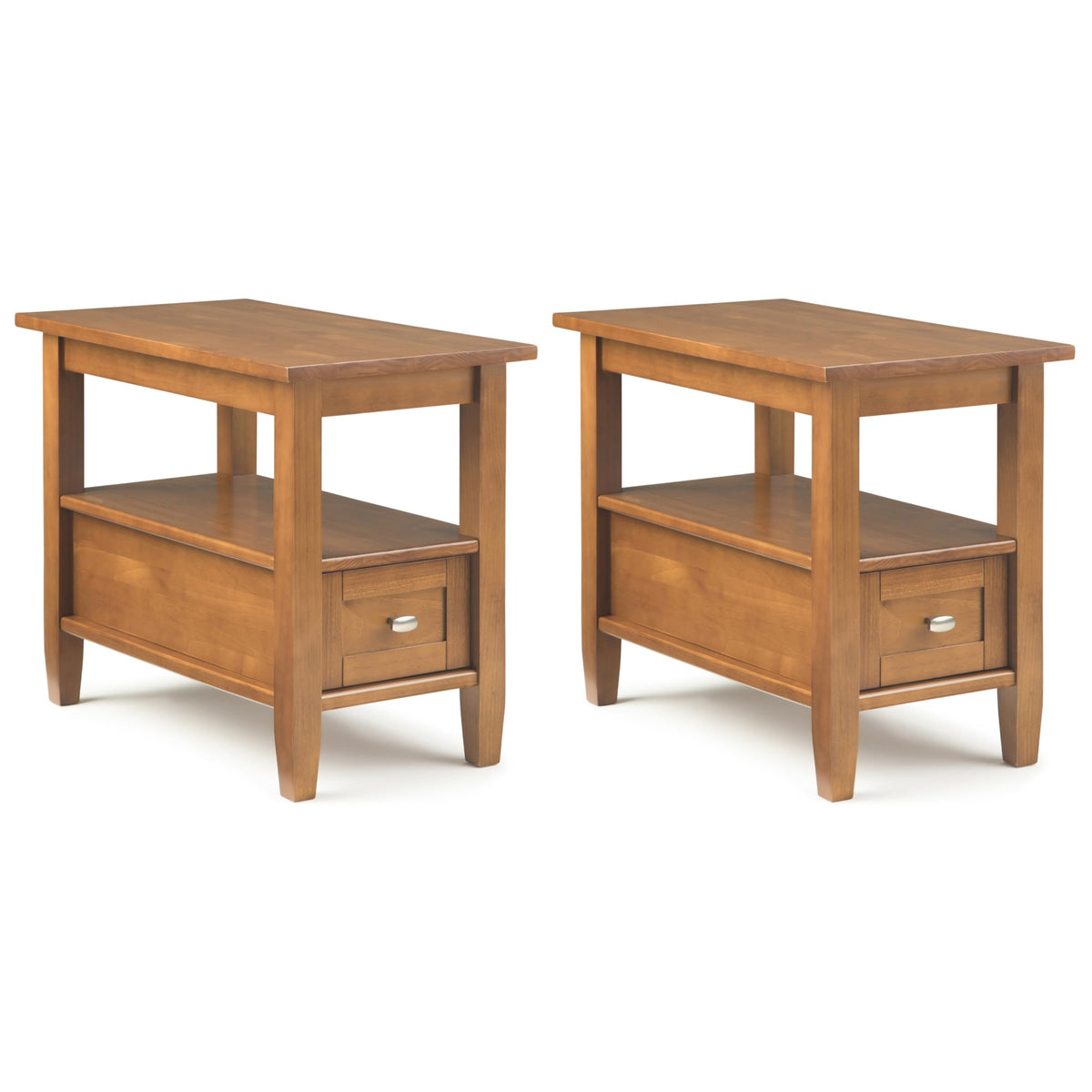 SIMPLIHOME Warm Shaker Solid Wood 20 inch Wide Rectangle Transitional End Side Table in Light Golden Brown for the Living Room and Bedroom