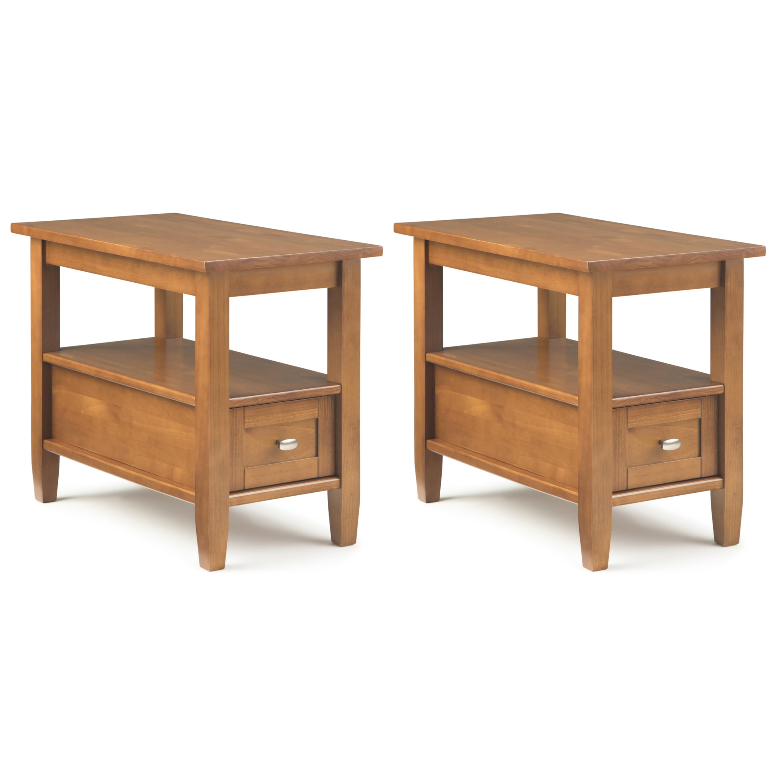 SIMPLIHOME Warm Shaker Solid Wood 20 inch Wide Rectangle Transitional End Side Table in Light Golden Brown for the Living Room and Bedroom