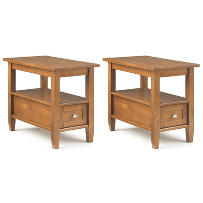 SIMPLIHOME Warm Shaker Solid Wood 20 inch Wide Rectangle Transitional End Side Table in Light Golden Brown for the Living Room and Bedroom