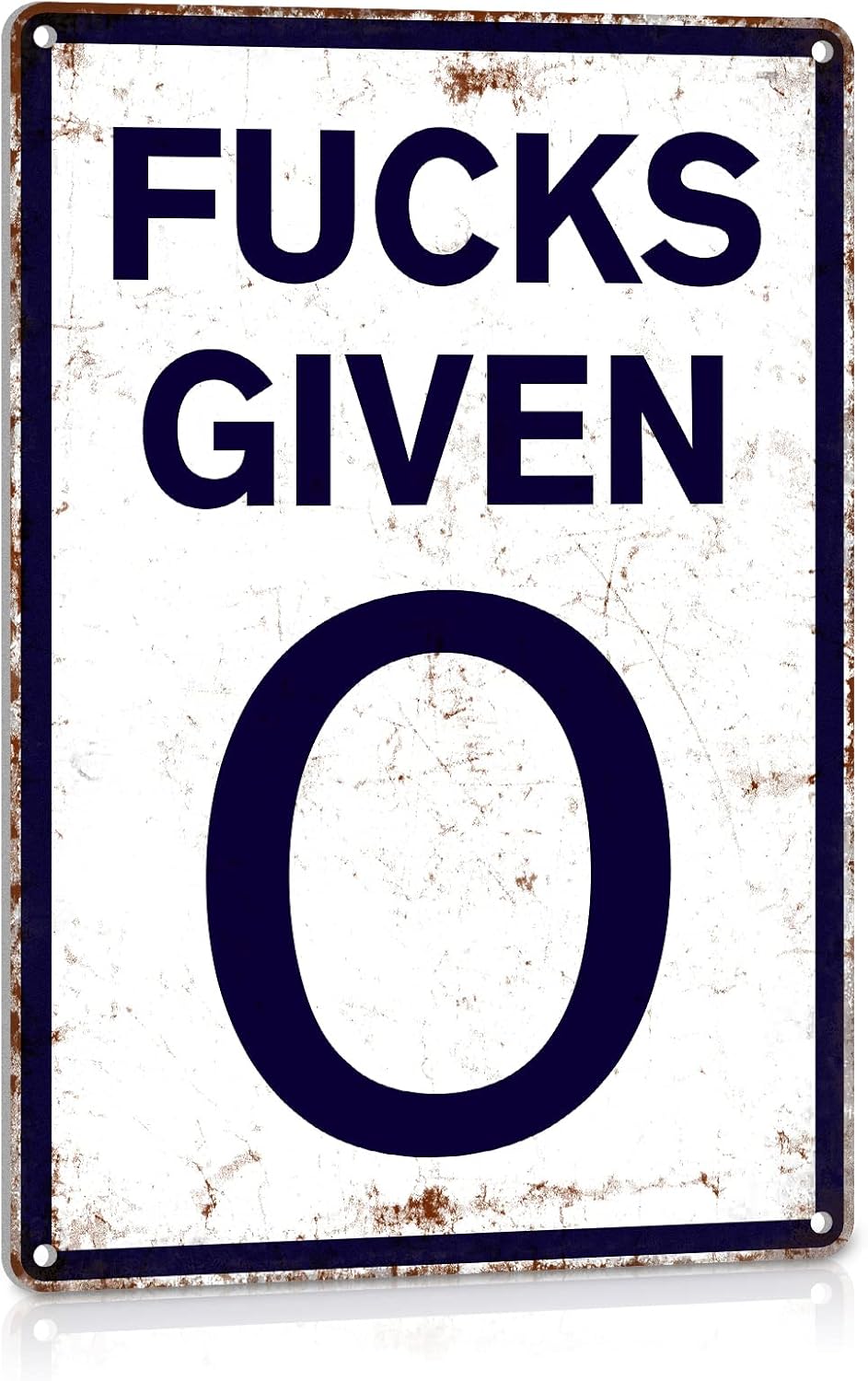 Funny 0 Given Vintage Metal Tin Signs Parody Speed Limit Sign Funny Garage Man Cave Decor 12 x 8 Inch