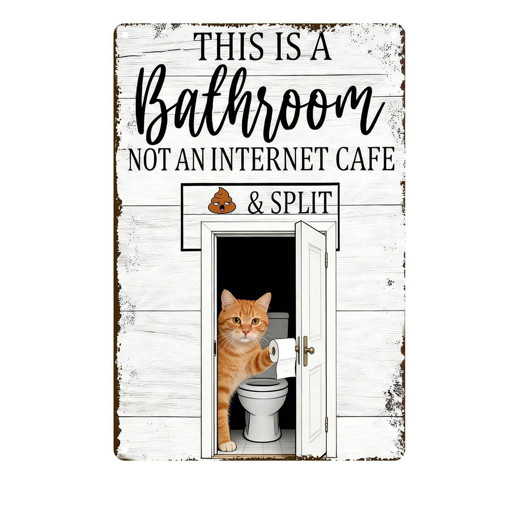 Funny Chicken Metal Tin Sign Bathroom Decor This Is A Bathroom Not An Internet Cafe Signs Retro Posters for Home Restroom Toilet Washroom 8x12inch