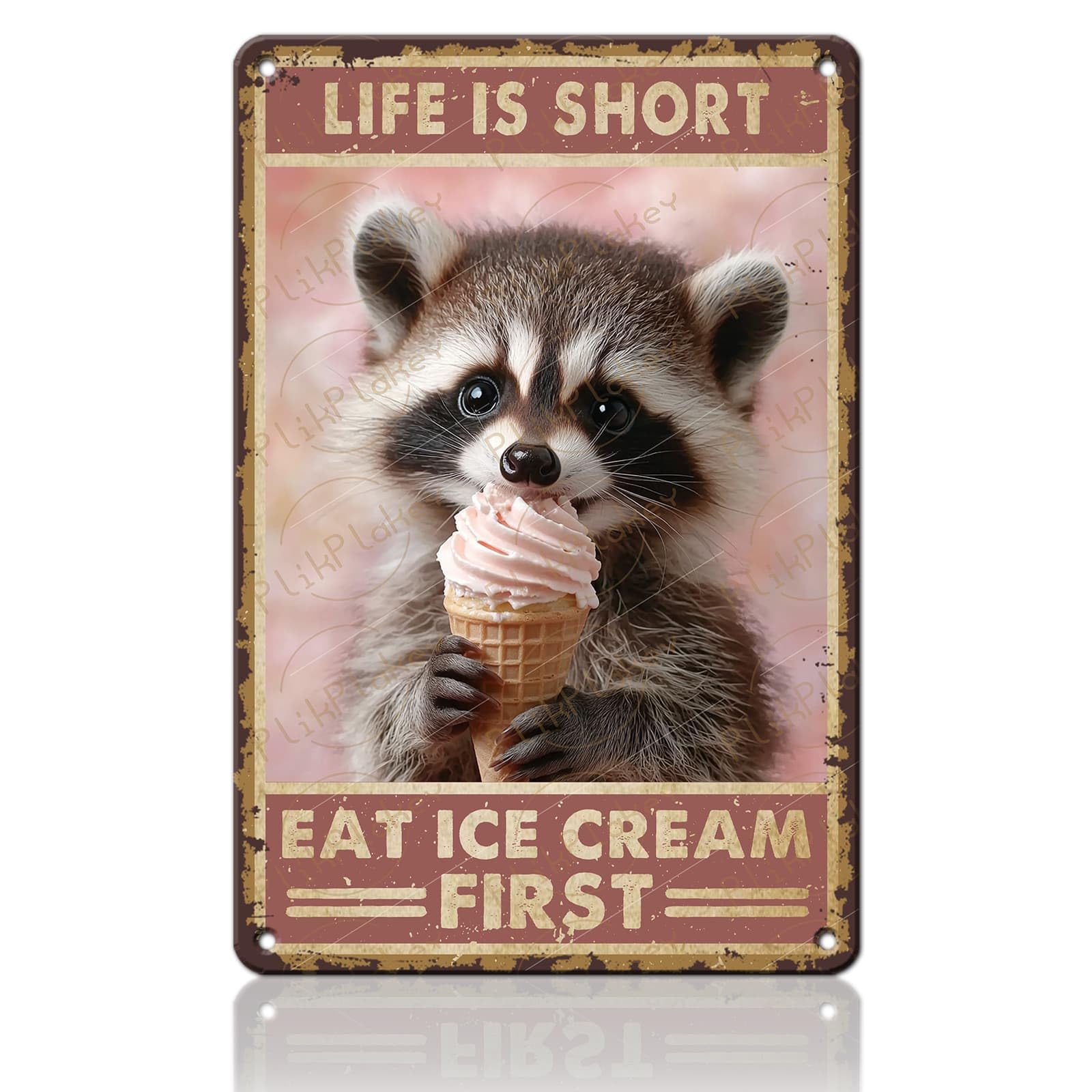 Vintage Metal Tin Sign Ice Cream Retro Sweet Food Diner Wall Decor Kitchen Cafe Bar Club Home Kids Room Living Room Dessert Store Hotel Poster 12x8 Inch