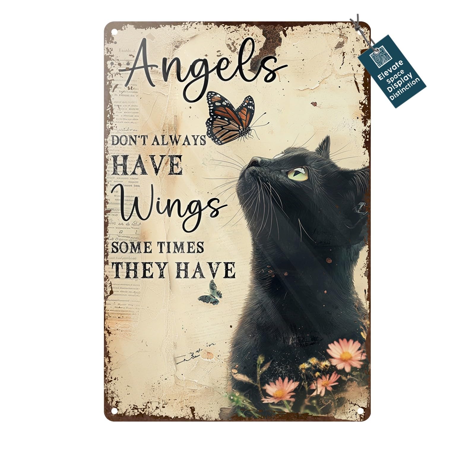 Black Cat Reading Vintage Metal Sign Reading Will Take You Everywhere Retro Wall Decor for Library Book Home Bedroom Office Decoration 8x12inch
