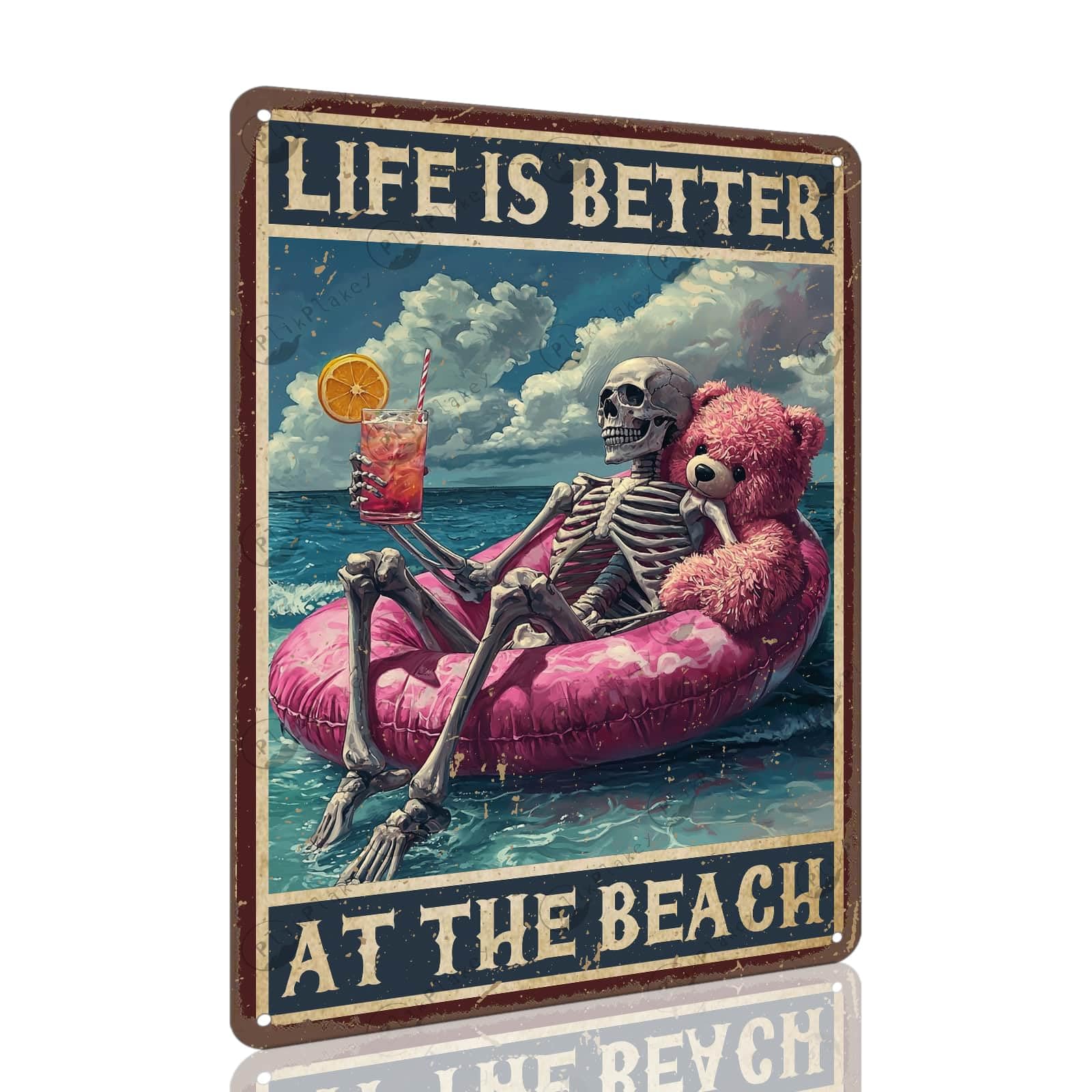 Vintage Sea Turtle Metal Sign Get Naked Unless You Are Just Visiting Don'T Make It Weird Fun Wall Decor for Home Beach Theme Bathroom Parlor Tin Plaque 12x8 Inch