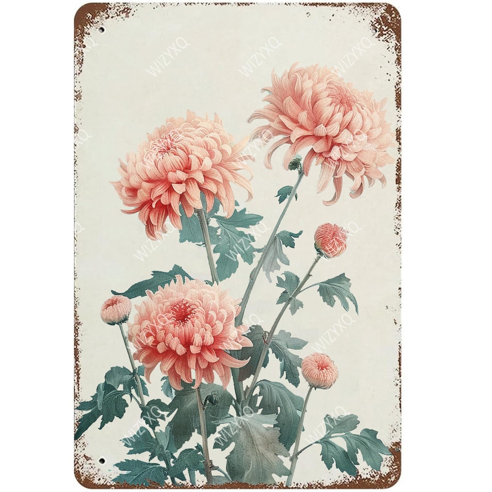 Flowers Metal Signs Vintage A Bouquet of Wild Flowers Tin Sign Retro Wall Decor for Living Room Bedroom Greenhouse Garden Yard Shop Bar 8×12 Inches
