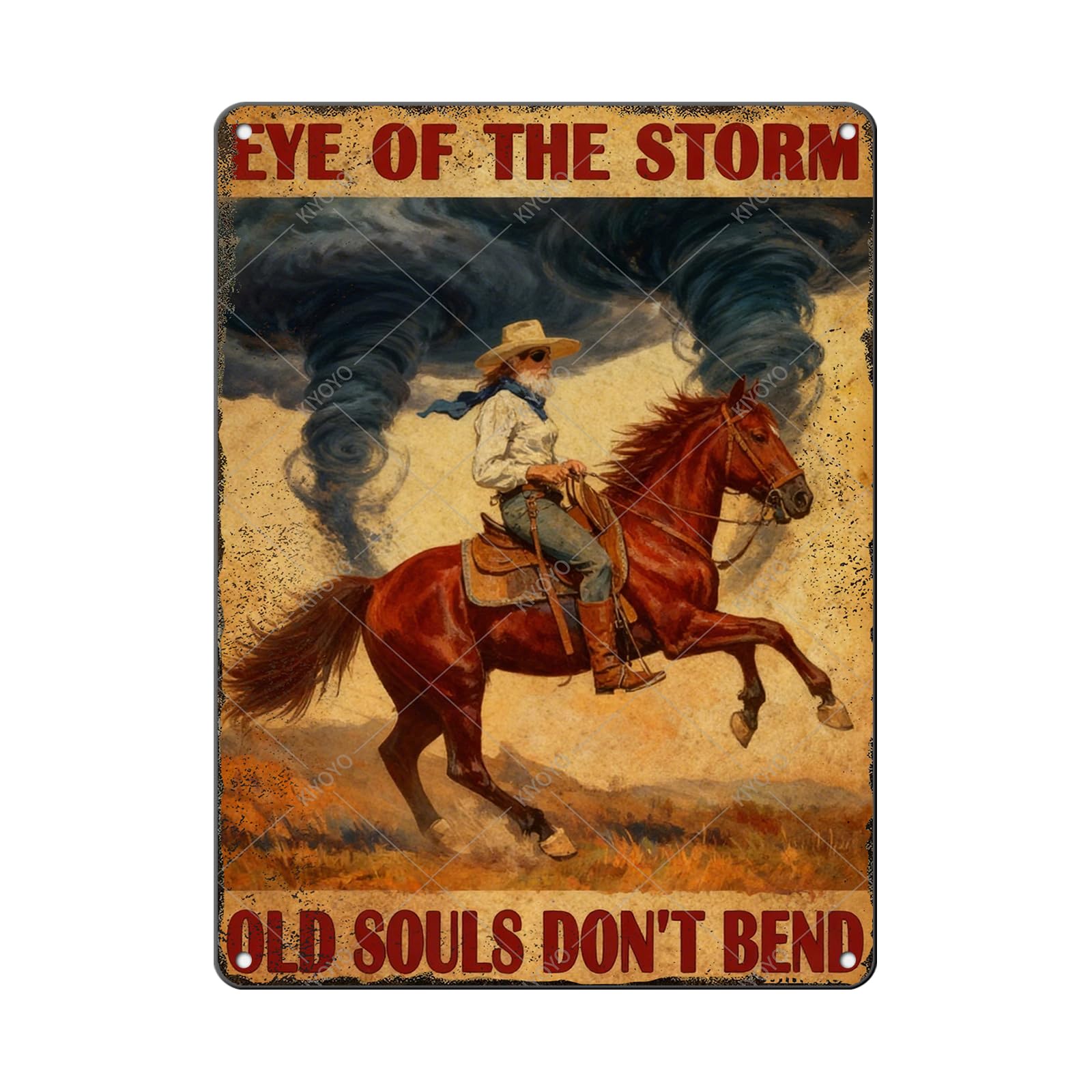 Vintage Metal Tin Sign You Don't Stop Riding When You Get Old Retro Wall Art Decor Woman Riding Horse Under Moon 12x8 Inch