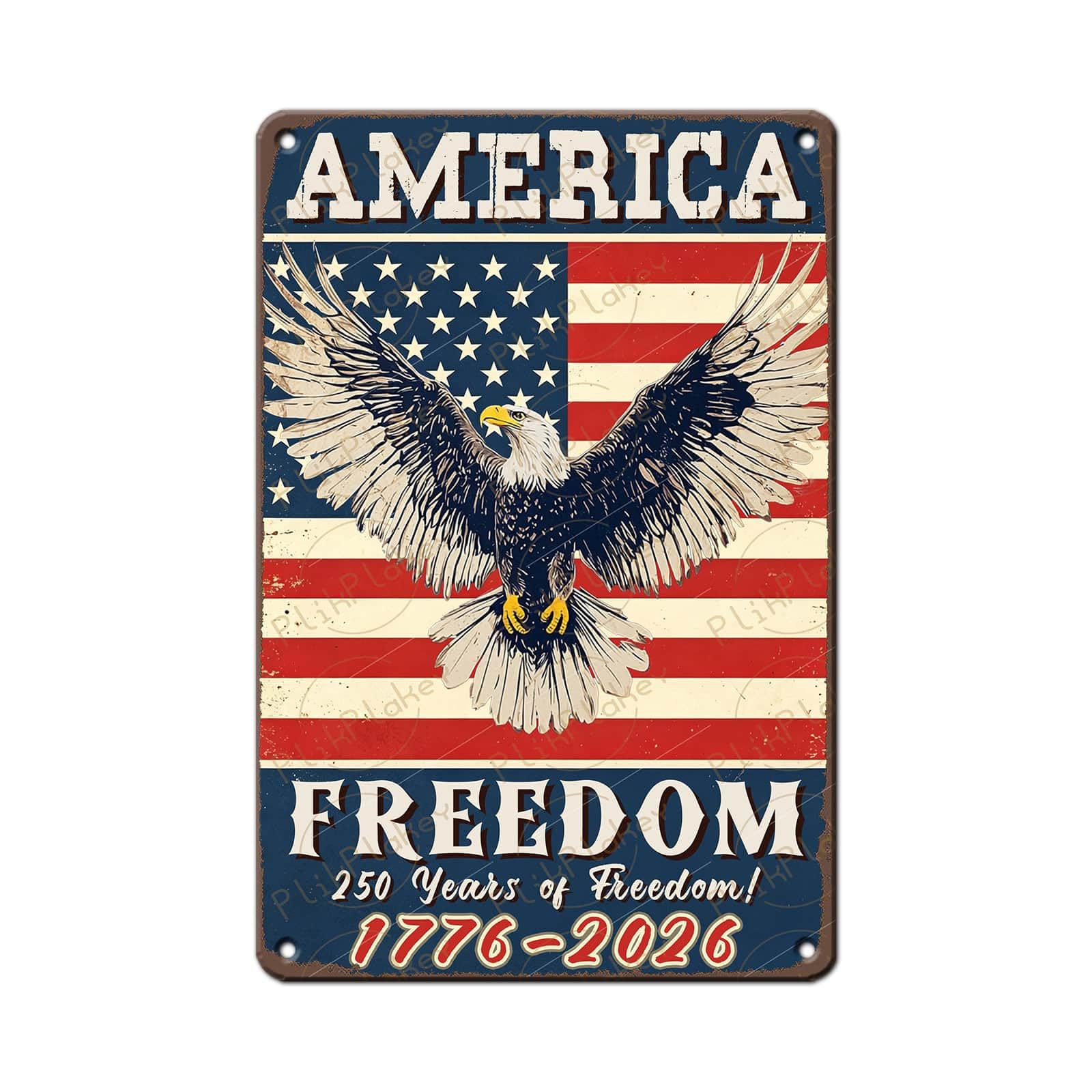 Patriotic 4th of July Tin Sign Happy Independence Day Popsicle Wall Art Vintage Retro Home Decor for Bar Living Room Bedroom Cafe Decoration 12x8 Inch