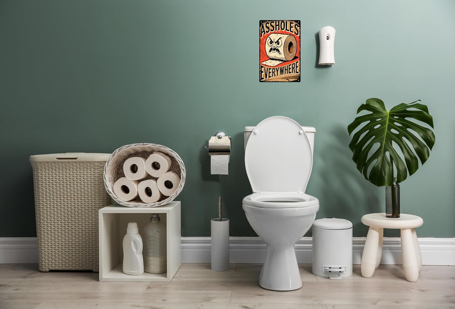 Toilet Trouble Maker Vintage Metal Sign Humorous Restroom Decor Retro Iron Wall Art for Home Bathroom Bar Cafe Garage 8x12 Inch