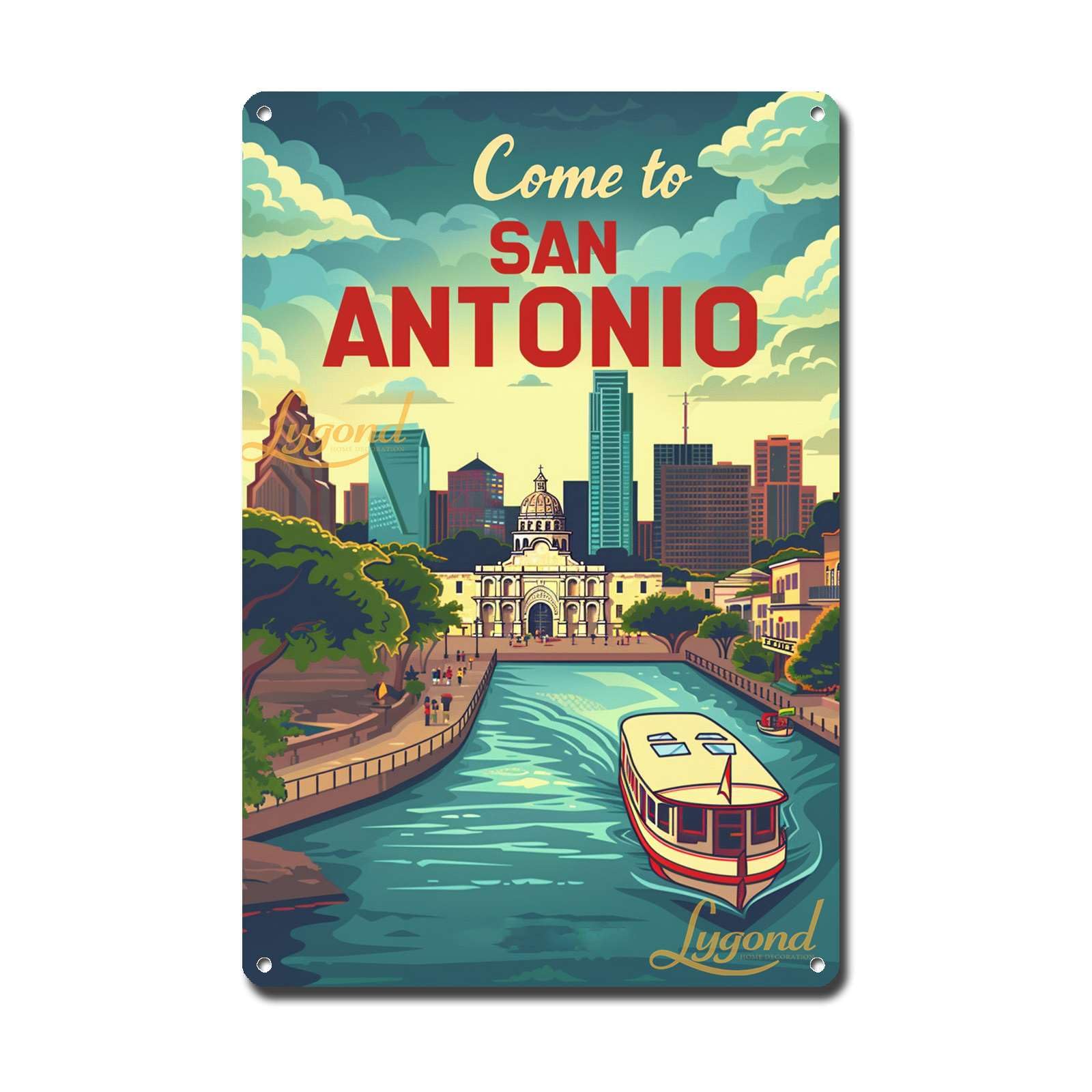 Lygond Metal Sign Tin Sign Vintage Wall Art Come to Chicago Travel Greenhouse Decor for Gift 8×12 Inches